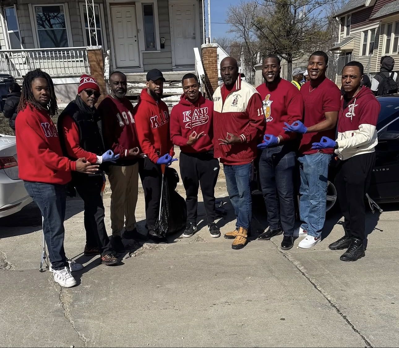Brothers during a neighborhood cleanup