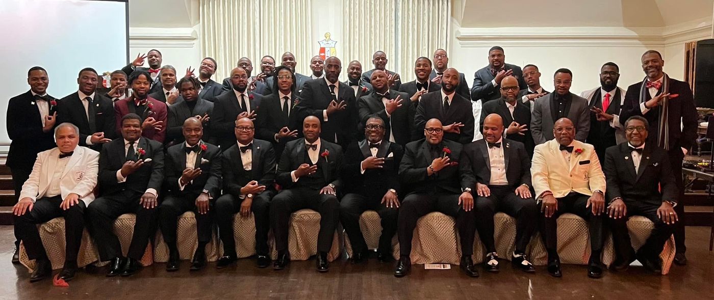Brothers of the Milwaukee Alumni Chapter in black tie at the Founders' Day celebration